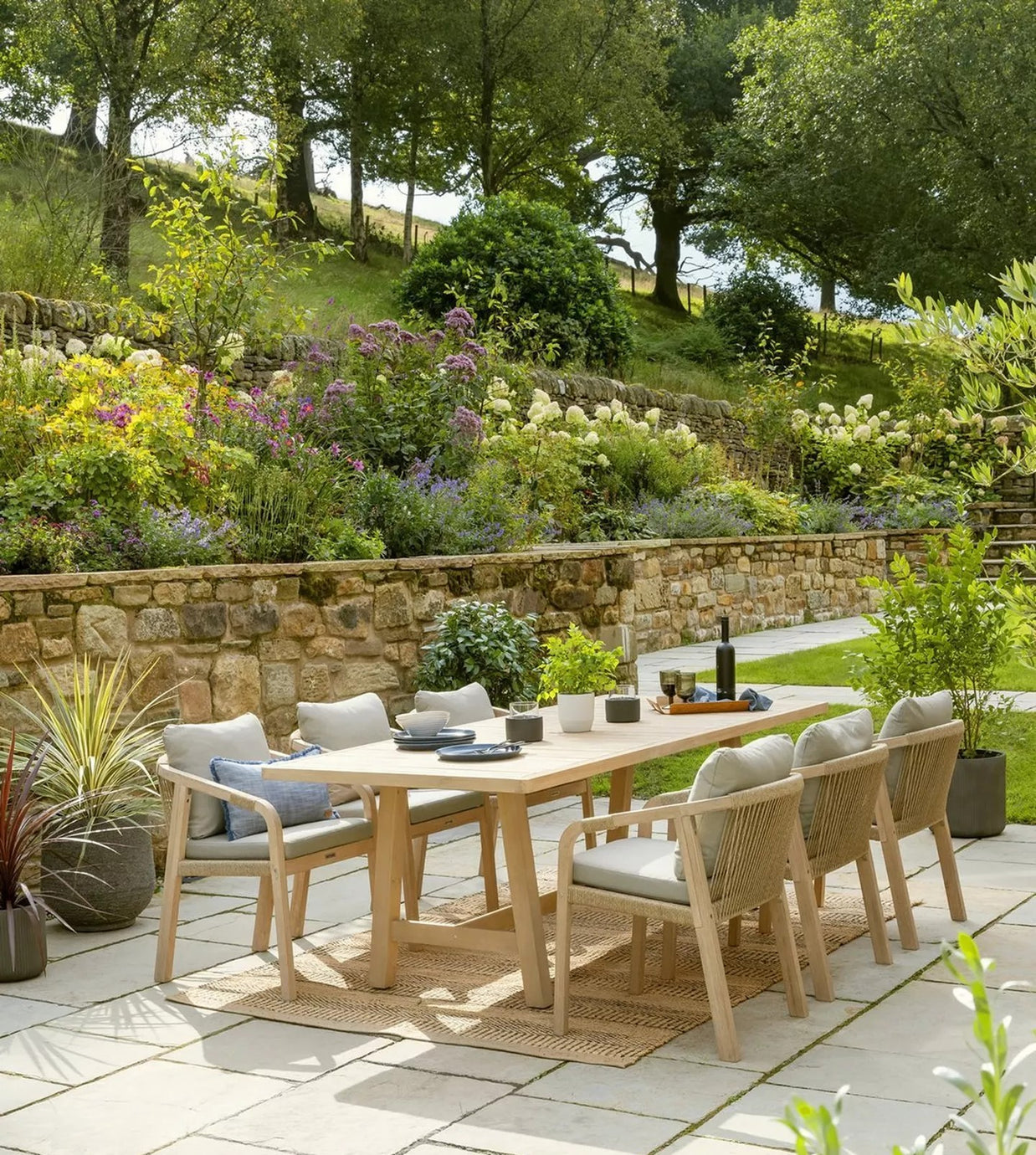 Cora Rope 6-Seater Rectangular Garden Dining