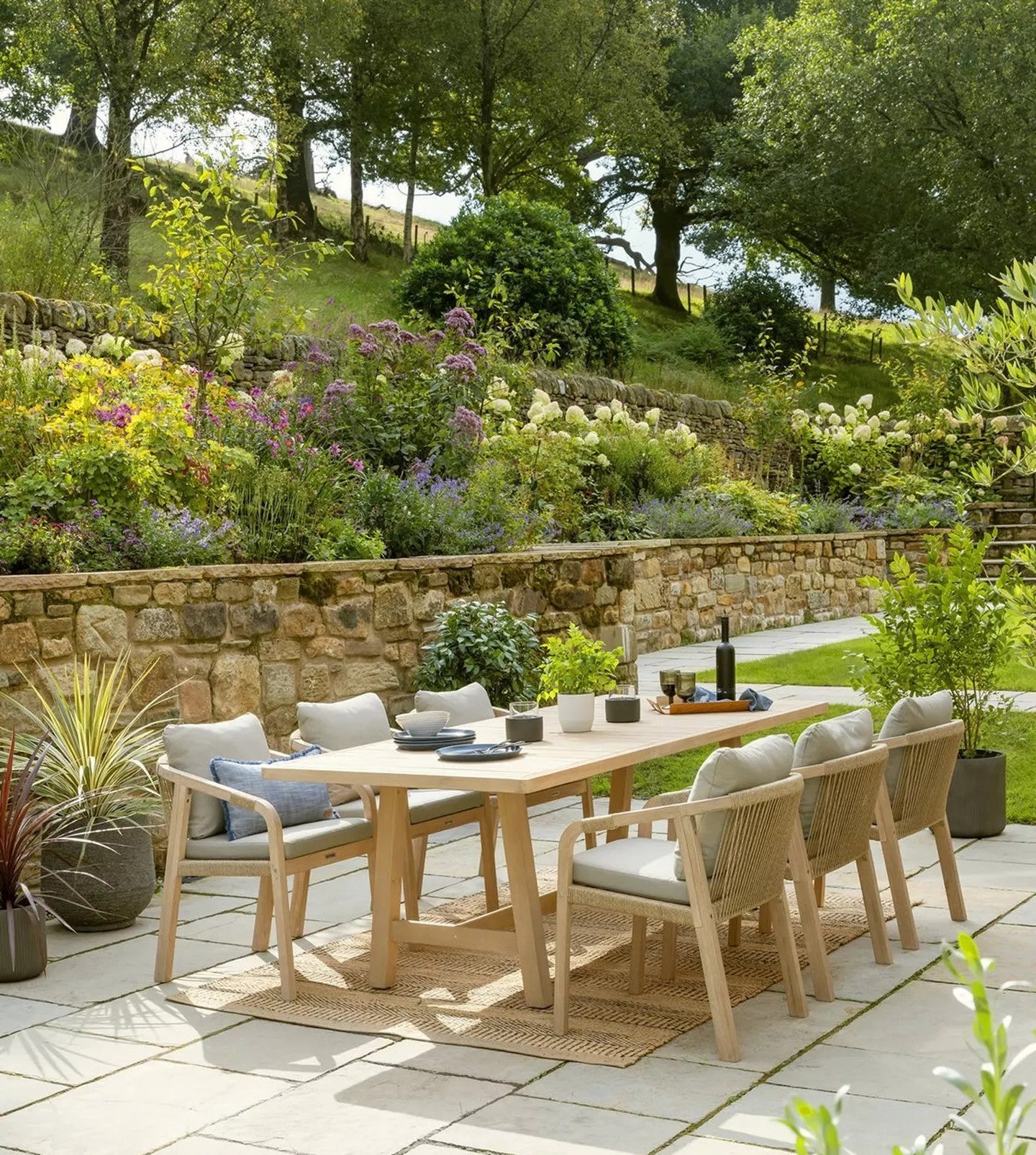 Cora Rope 6-Seater Rectangular Garden Dining