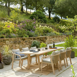 Cora Rope 6-Seater Rectangular Garden Dining