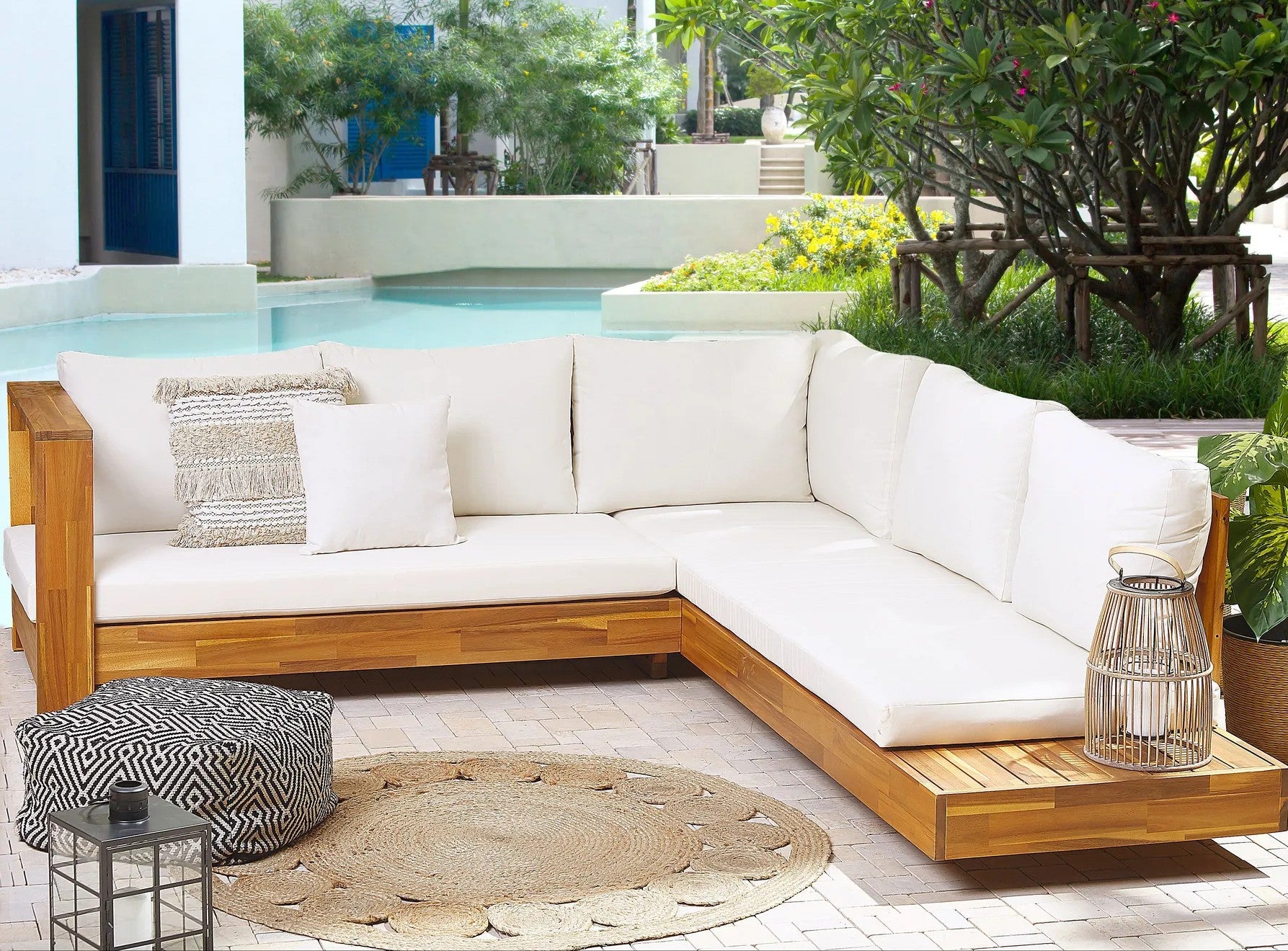 Garden Corner Sofa 5 Seater MARETTIMO Right Hand Certified Acacia Wood