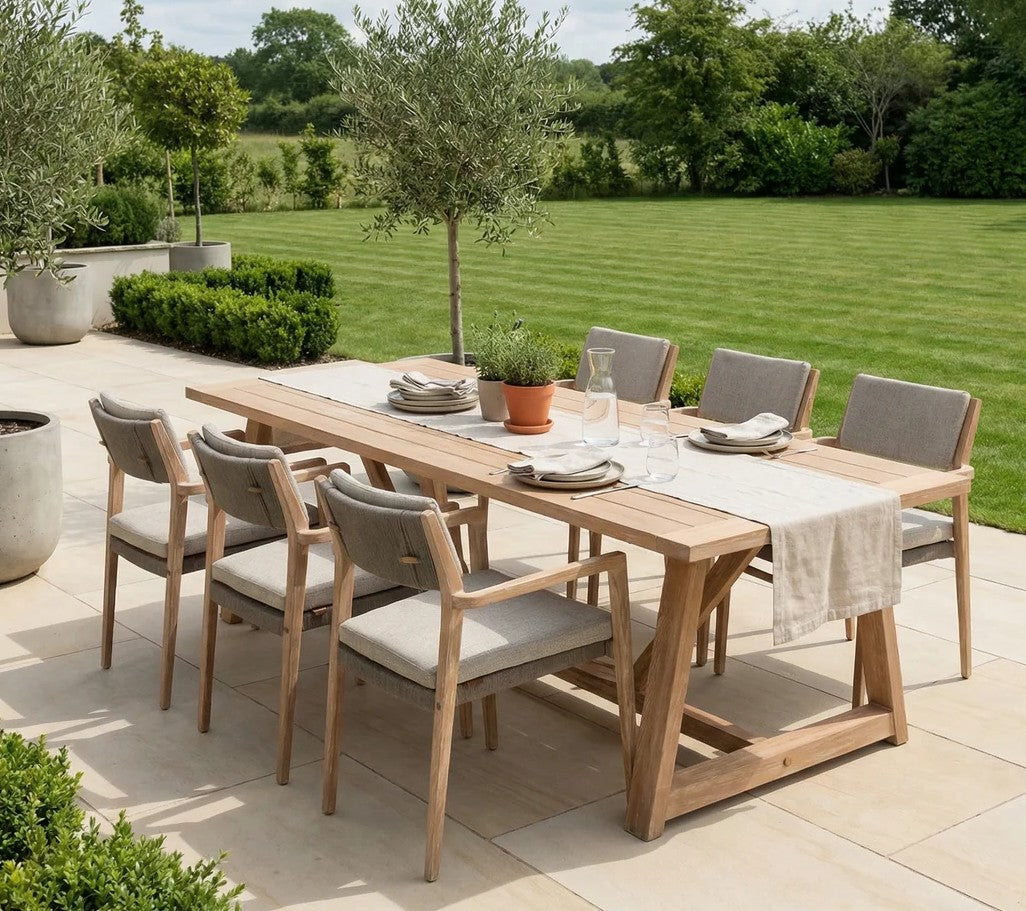 Noah 6 Seat Rectangular Dining Set in Volga Grey