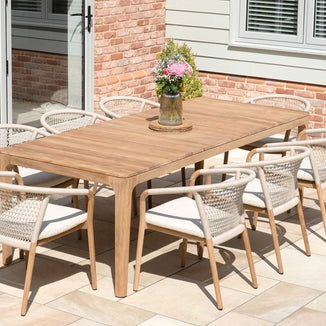 Sora 8 Seat Rope Dining Set with Teak Table